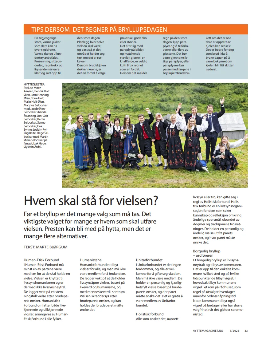 Vil du gifte deg på hytta? Her er noen praktiske ting å tenke på …